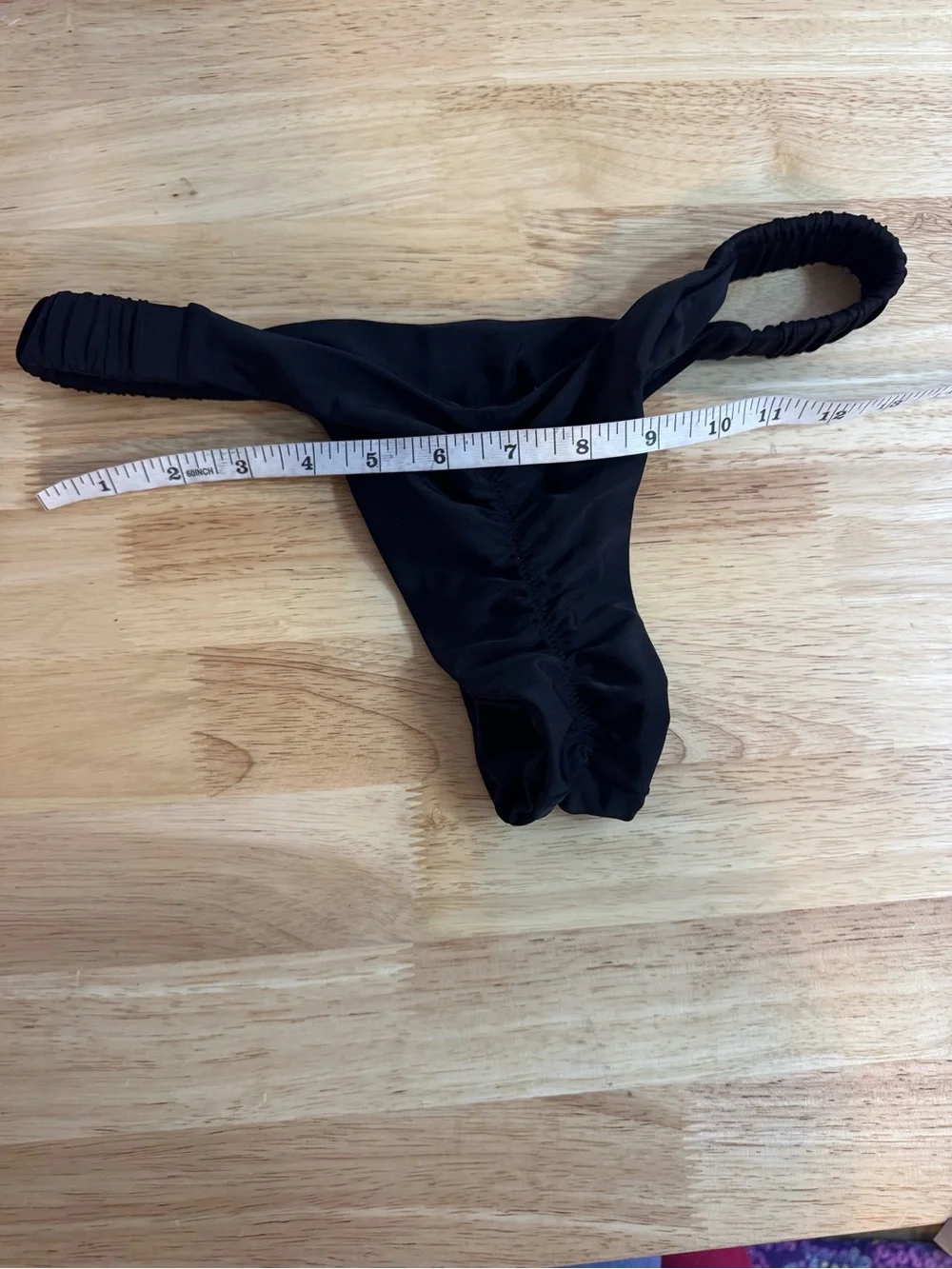 Black Thong Low Rise Scrunch Bottoms